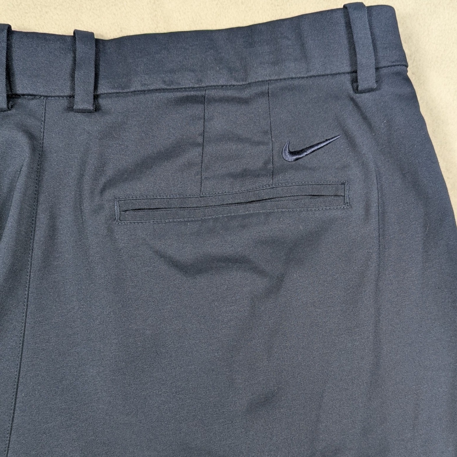Nike Dri-Fit Mens Golf Pants Navy Blue Flat Front Stretch Trousers Size 38